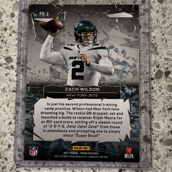 ZACH WILSON ROOKIE CARD INSERT “Break” 2021 prizm NEW YORK JETS - Picture 2 of 2